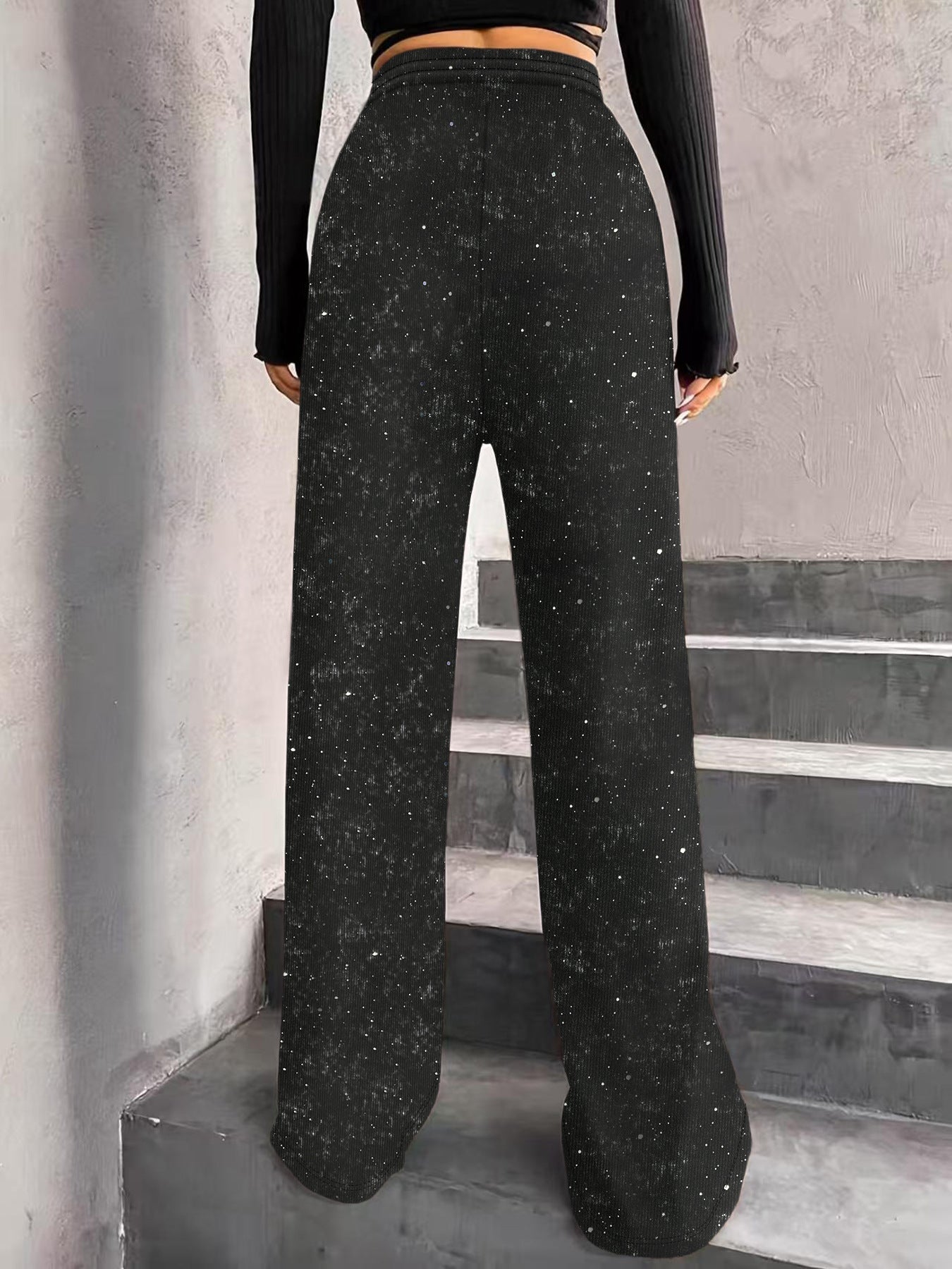 🎄LAST DAY SALE 50% OFF✨Women's Sequin Sparkle Wide Leg Pants with Elastic Waistband✨💃