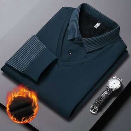 🔥Hot Sale-49% OFF🔥Men's Lapel Faux Two-Piece Knitted Shirt