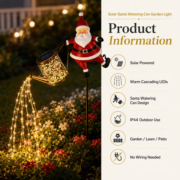 🎅 50% OFF FLASH SALE! ✨Santa Watering Can Solar Light with Ground Stake
