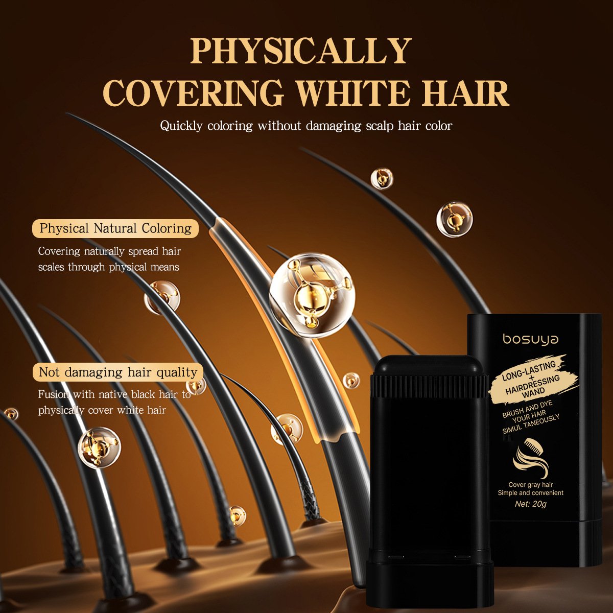 Disposable hair color stick