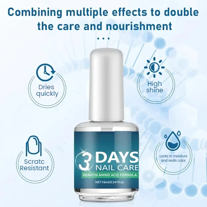 💝💅LAST DAY - BUY 1 GET 1 FREE!!💝3 Days Nail Care - Keratin Amino Acid Formula, Suitable for Soft and Fragile Nails