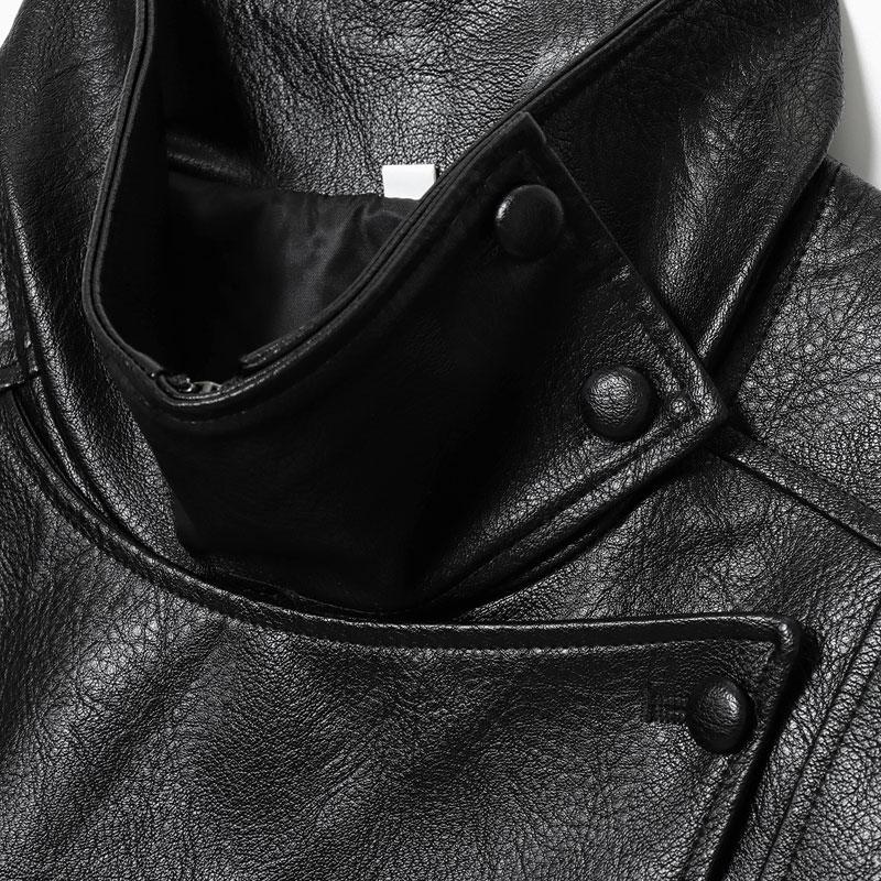 ⚡Faux Leather Stand Collar Oversized Moto Jacket
