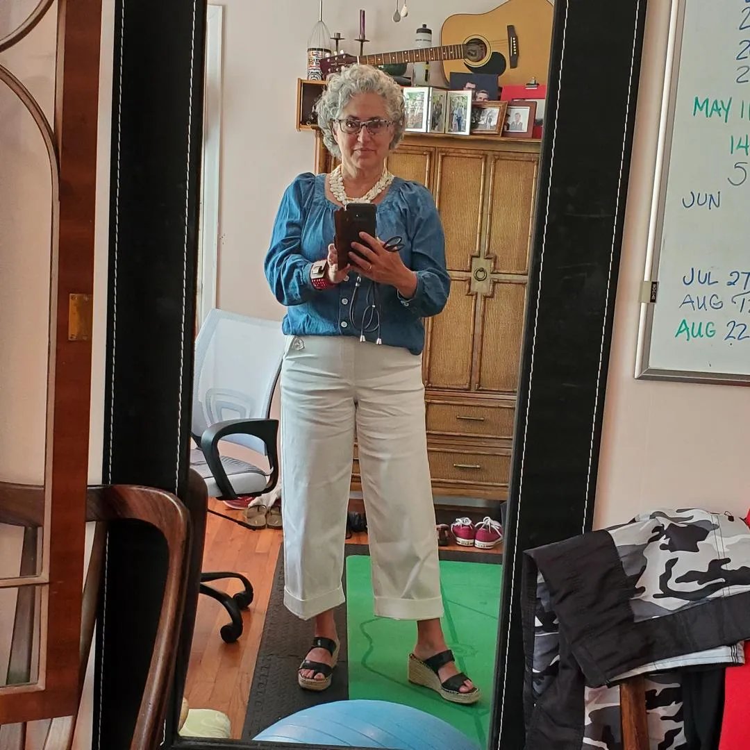 👖Stretch Twill Cropped Wide Leg Pants