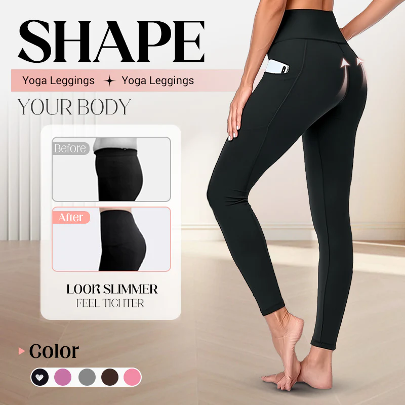 🌸High-Waisted Butt Lifting Tummy Control Shaping Training Leggings with Side Pocket