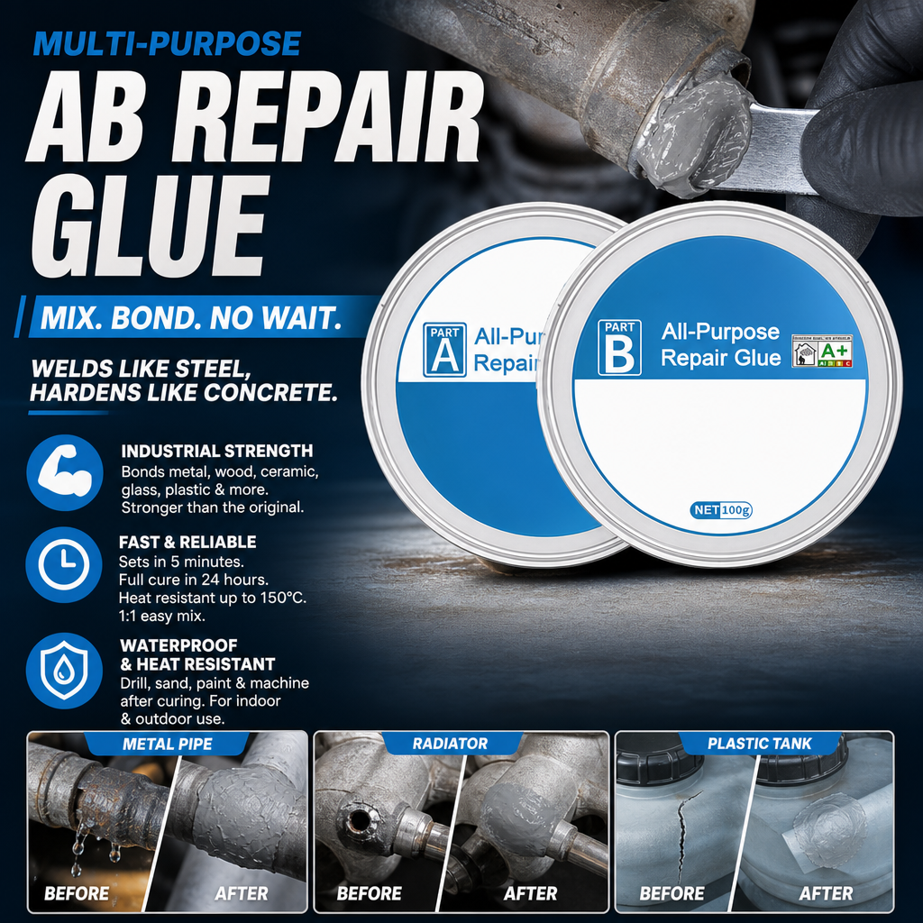 🔥 Liimited-time Offer:50% OFF | AB Super Glue: Brings broken items back to life – strong yet flexible, won’t crack!