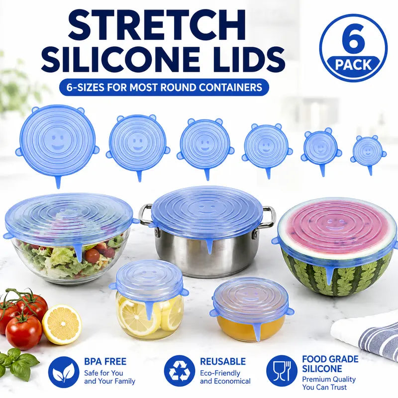 🔥Last day sale 50% OFF🔥Adpartner Silicone Lids for Food Storage (6-Pack)