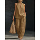Women's Halter V-Neck Sleeveless Top & Wide Leg Pants 2 Piece Set