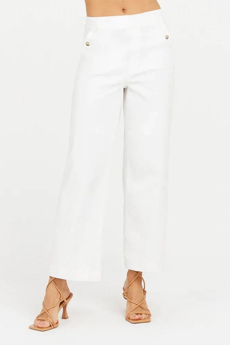 👖Stretch Twill Cropped Wide Leg Pants