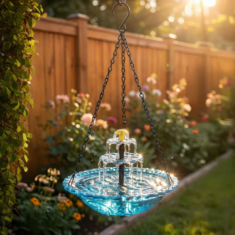 🔥🔥2026 Spring Sale 48% Off--🐦Solar Cascade Hanging Bird Bath Fountain