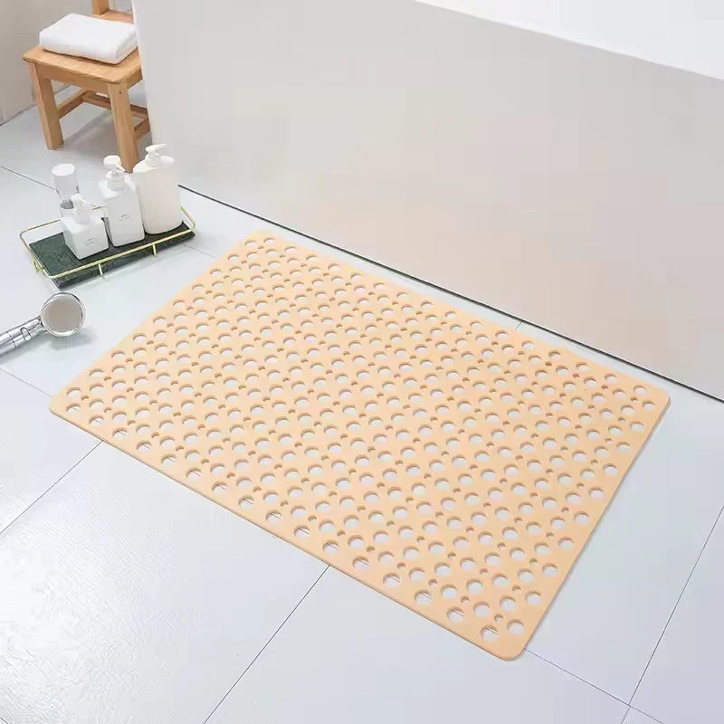 🚿50% OFF NOW! Premium Anti‑Slip Shower Safety Mat‑Large Hollow Drain Hole Bath Mat with Strong Suction Cups, Non‑Slip Floor Mat for Bathroom Shower Tub