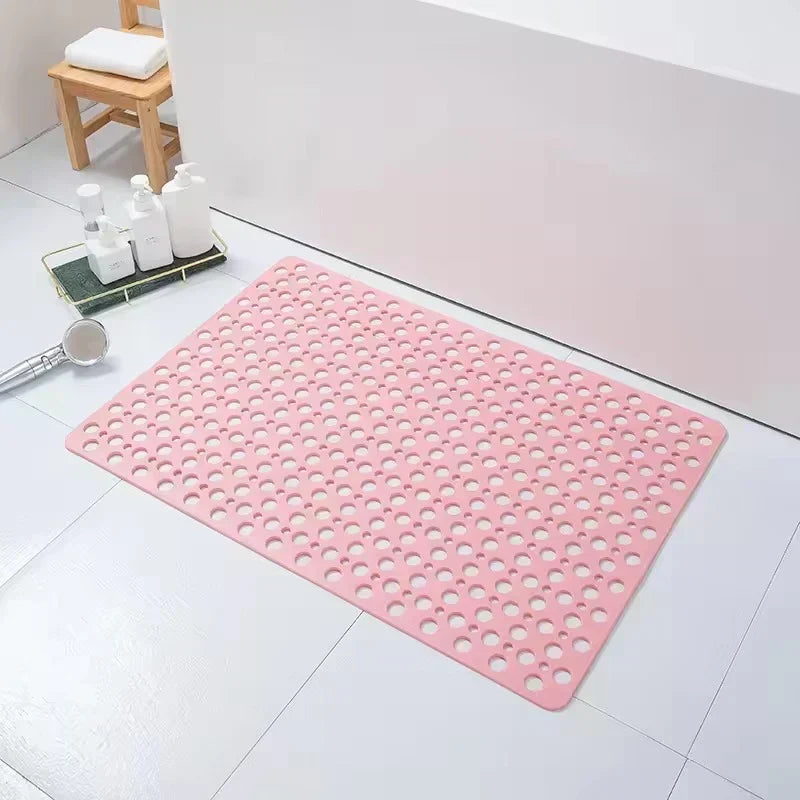 🚿50% OFF NOW! Premium Anti‑Slip Shower Safety Mat‑Large Hollow Drain Hole Bath Mat with Strong Suction Cups, Non‑Slip Floor Mat for Bathroom Shower Tub