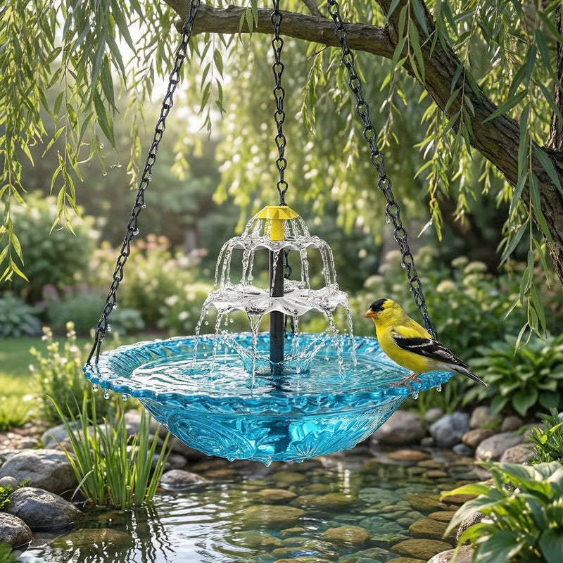 🔥🔥2026 Spring Sale 48% Off--🐦Solar Cascade Hanging Bird Bath Fountain
