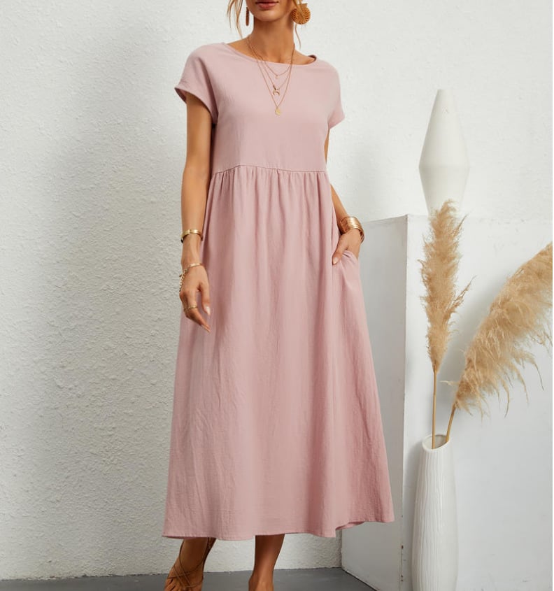 ⏰Last Day Sale 49% Off💃Solid Color Sleeveless Loose Cotton and Linen Pocket Dress