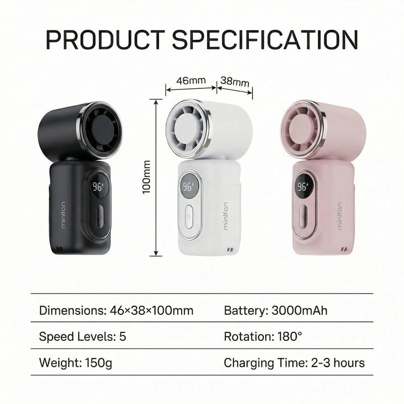 🏖️LAST DAY SALE ONLY ￡13.99!!🎁🔥Portable Clip-On Fan with LED Display