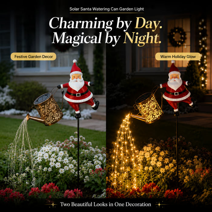 🎅 50% OFF FLASH SALE! ✨Santa Watering Can Solar Light with Ground Stake