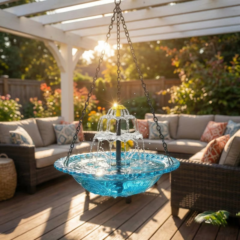🔥🔥2026 Spring Sale 48% Off--🐦Solar Cascade Hanging Bird Bath Fountain