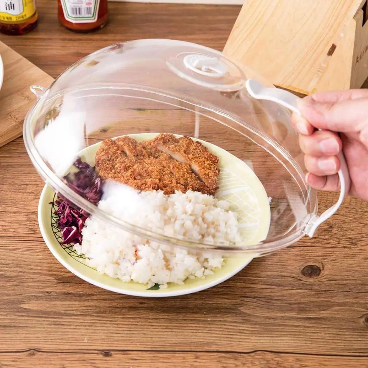 Microwave Food Dish Anti-Splatter Cover Guard Lid Steam Vents Plate Covers UK Kitchen Plastic