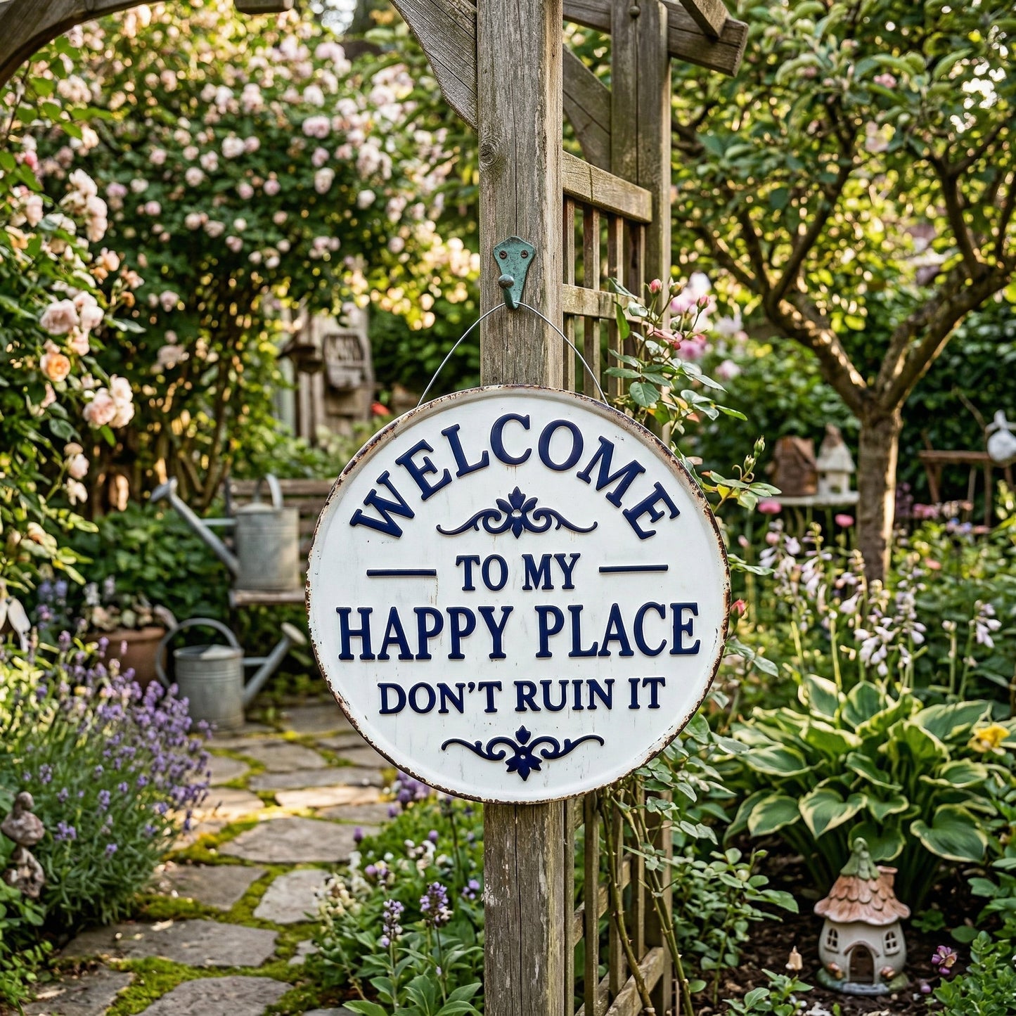 🔥Hot Sale🔥 Vintage "Happy Place" Metal Sign