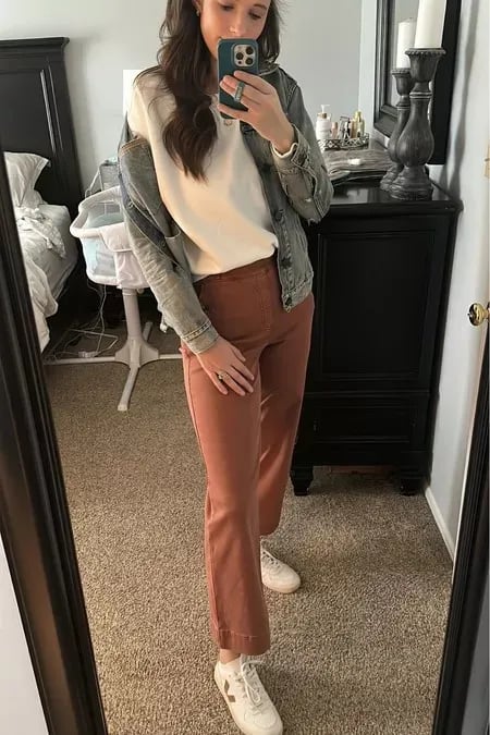 👖Stretch Twill Cropped Wide Leg Pants