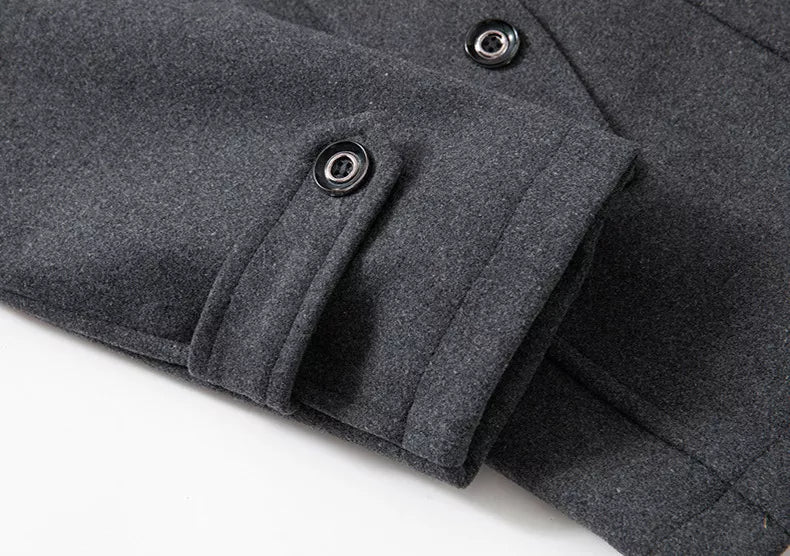 ⏳Time-Limited Special⏰Men's Business Woolen Coat Fashion Double Neck Medium And Long Woolen Coat