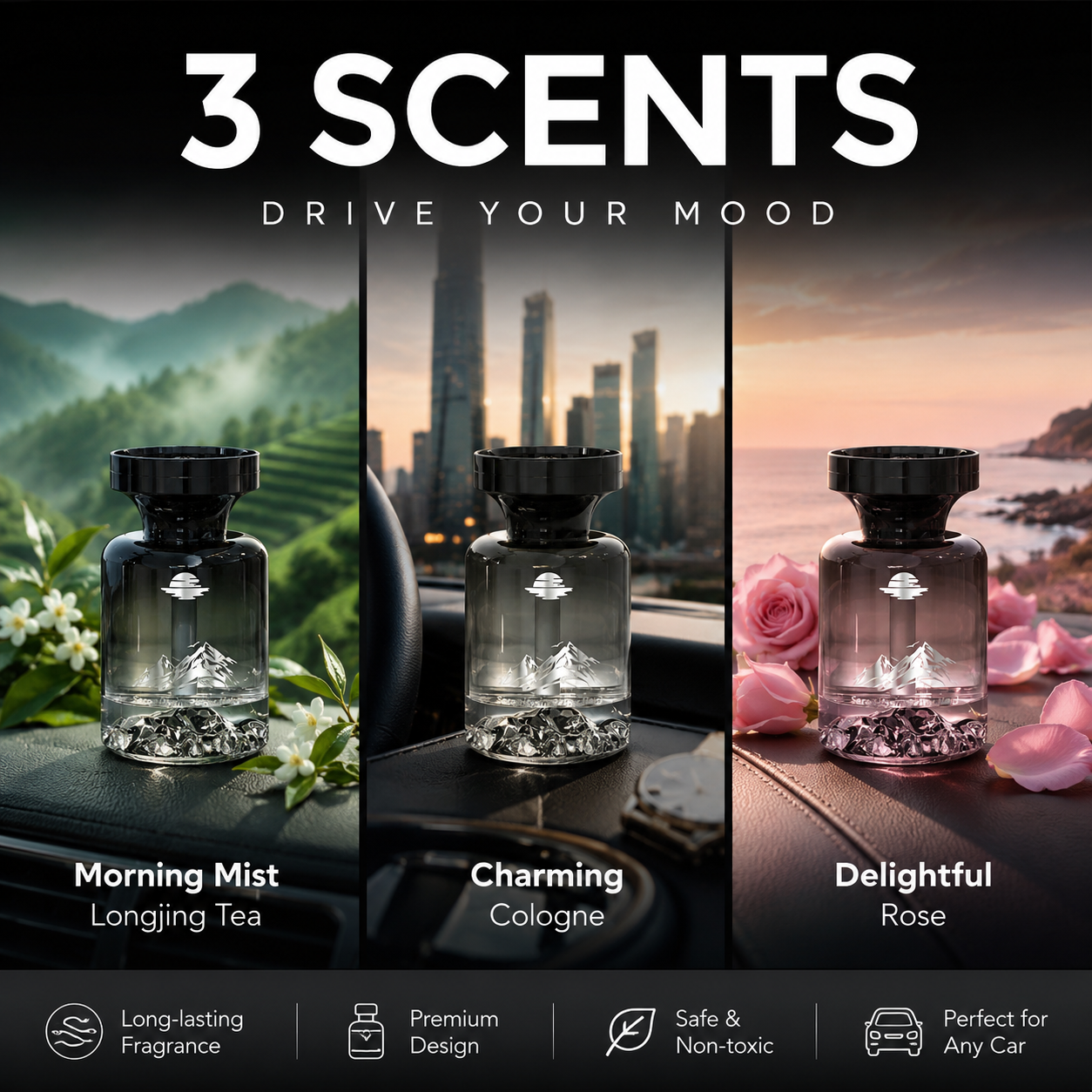 🥳2026 HOT SALE🥳🌿 50% OFF!🚗 110ml Long-Lasting Car Air Freshener – Natural plant extracts, eliminates smoke & pet odours. Weeks of freshness. Mountain design. Breath easy! 💨✨