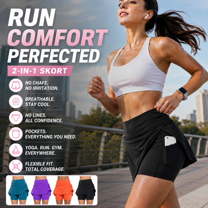 🌞Surprise Price: ￡9.99 Today!!❄️👚Anti-Chafing Active Skort – Super soft and comfortable🔥
