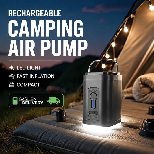 🔦 50% OFF NOW! 🏕️ Rechargeable Camping Air Pump – LED light & fast inflation – Compact & portable – perfect for airbeds, pools or tires 🔋✨