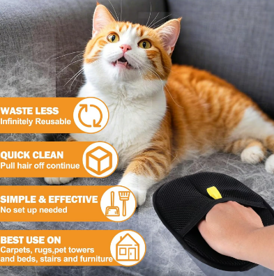 🔥BUY 1 GET 1 FREE🔥🐾🧤 Pet Hair Remover Electrostatic Gloves – Double-Sided Efficient, Soft Silicone & Washable Reusable (Versatile Home+Car)!