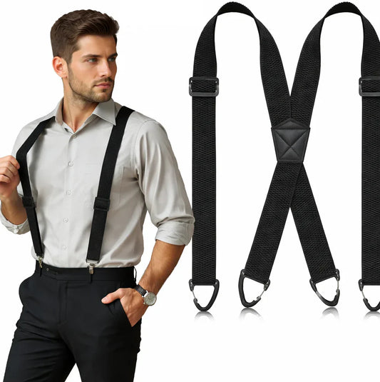 📢📢50% OFF !! ⏰Men's X-Back Suspenders with Hook Clips