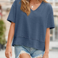 🏖️Summer Cool Deal: ONLY ￡12.99!💃Women's Half Sleeve V-Neck Top with Patchwork Hem