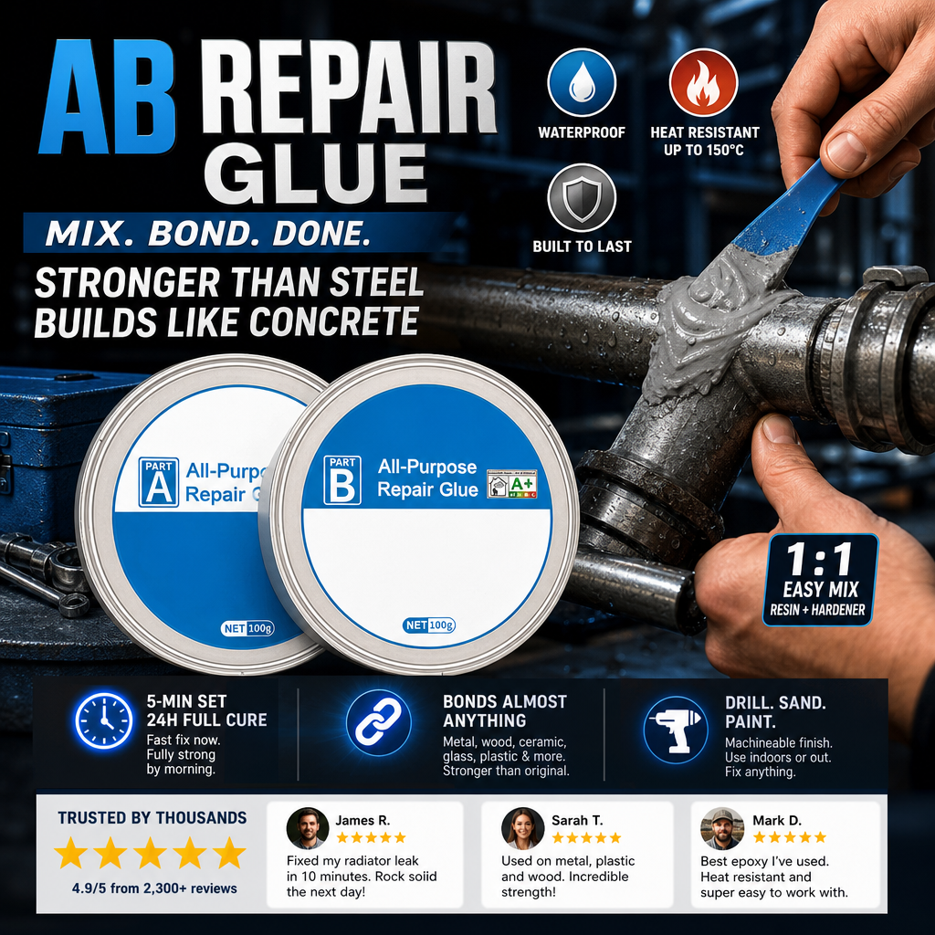 🔥 Liimited-time Offer:50% OFF | AB Super Glue: Brings broken items back to life – strong yet flexible, won’t crack!