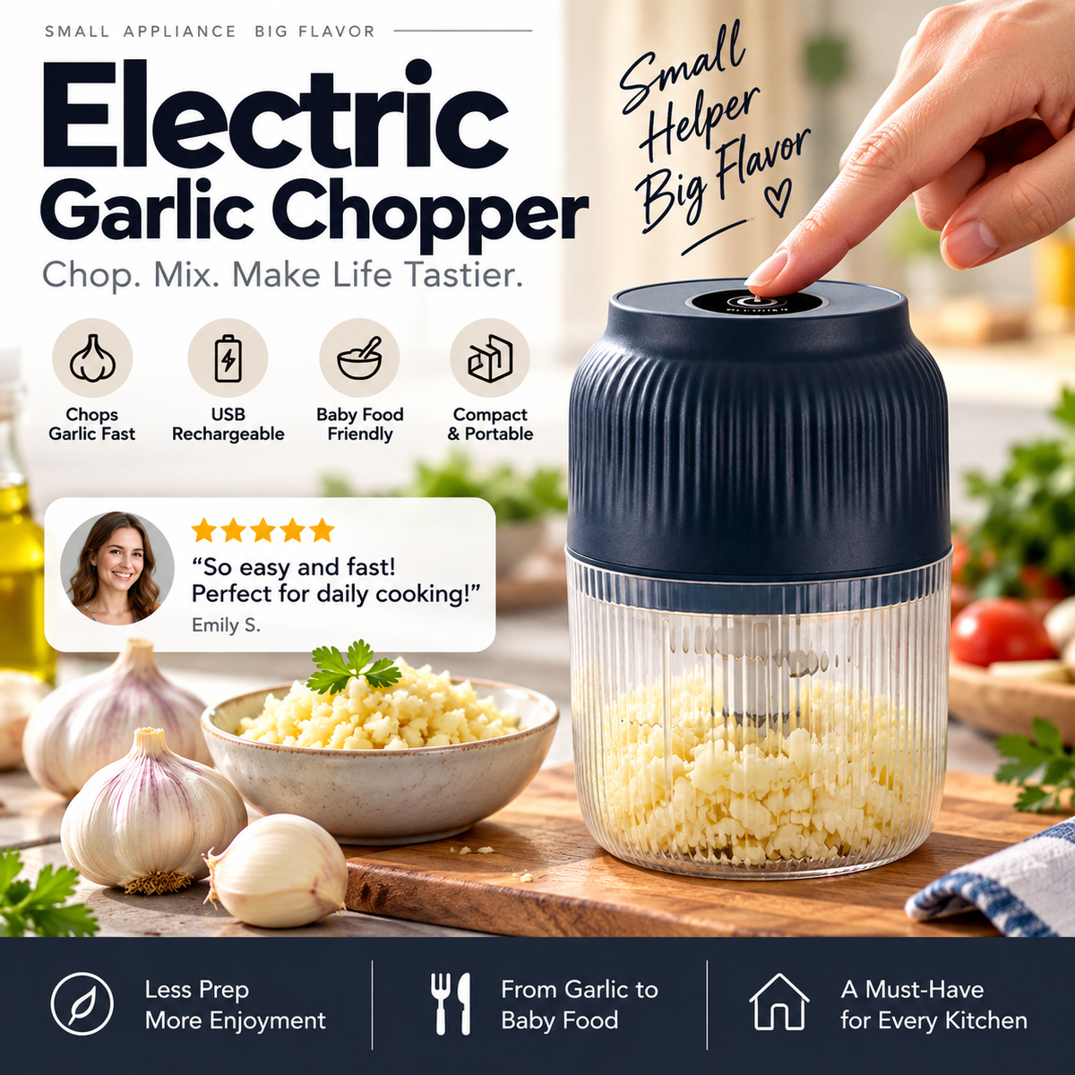 🔪 Cordless Food Chopper – Chop, Mince & Blend Faster