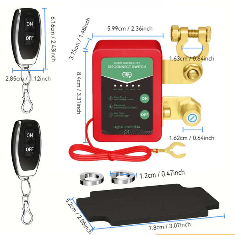 ⚡ Limited time 50% discount 🔋🚗12V/24V Remote Control Car Battery Disconnect Switch | Anti-theft & energy-saving design ✅