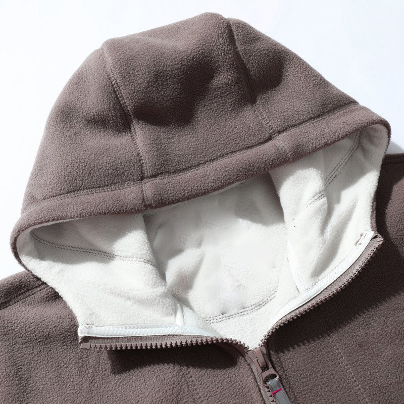 🎁Men's Double-Faced Faux Fleece Warm Hooded Jacket