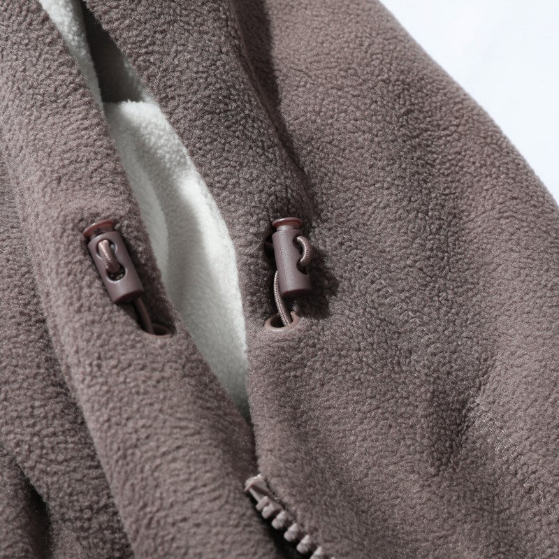 🎁Men's Double-Faced Faux Fleece Warm Hooded Jacket