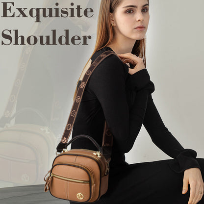 🎉Limited Time 50% 0FF🎁Classic Multifunctional Compartments Adjustable Wide Shoulder Strap PU Leather Crossbody Bag