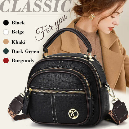 🎉Limited Time 50% 0FF🎁Classic Multifunctional Compartments Adjustable Wide Shoulder Strap PU Leather Crossbody Bag