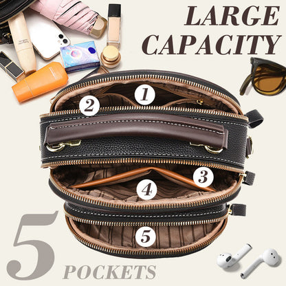 🎉Limited Time 50% 0FF🎁Classic Multifunctional Compartments Adjustable Wide Shoulder Strap PU Leather Crossbody Bag