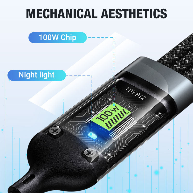 ⏳Transparent Luminous 3-in-1 Fast Charging Cable
