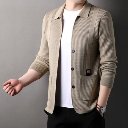 Men's Lapel Knitted Jacket