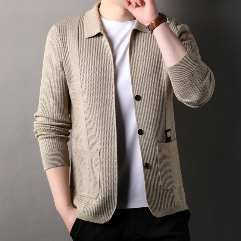 Men's Lapel Knitted Jacket