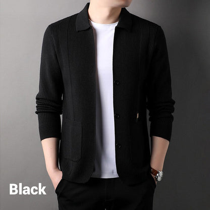 Men's Lapel Knitted Jacket