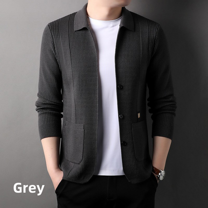 Men's Lapel Knitted Jacket