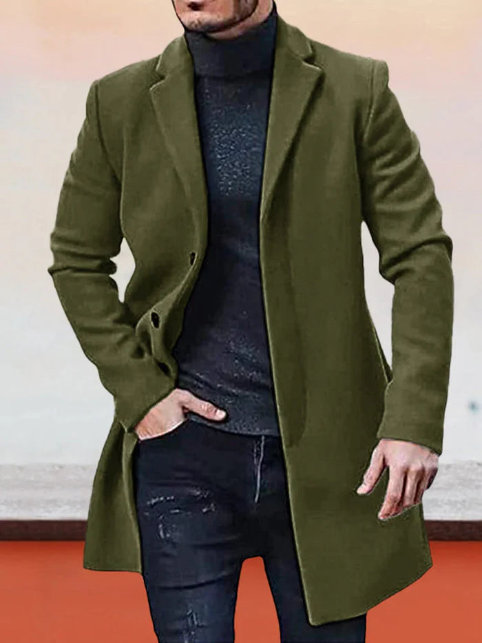 ⏳Limited-time 50% off⏰Men's Classic Single Row Buckle Solid Color Jacket - Timeless Daily Essential🧥