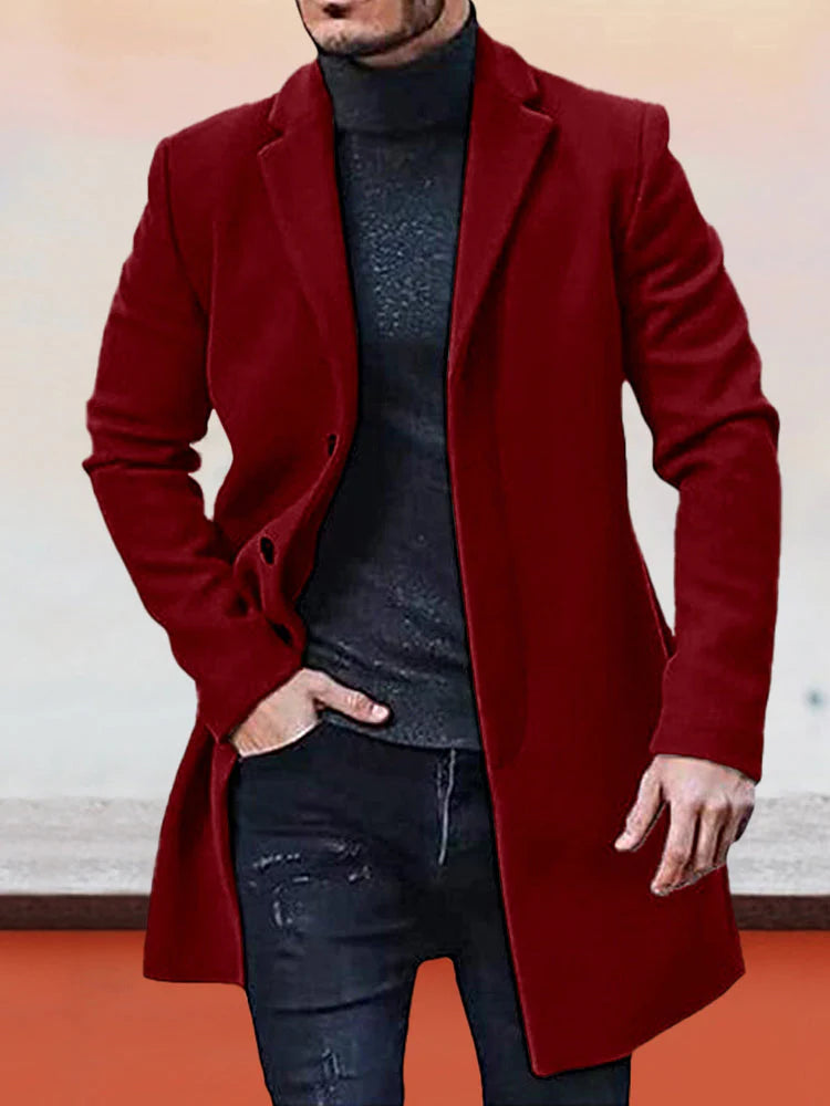⏳Limited-time 50% off⏰Men's Classic Single Row Buckle Solid Color Jacket - Timeless Daily Essential🧥