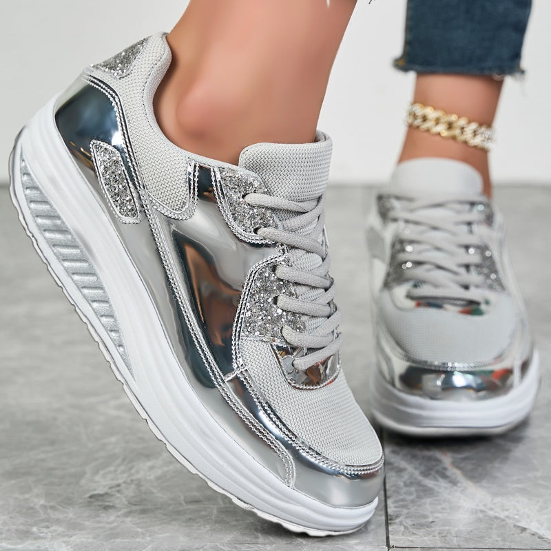 🍂End-of-Fall Specials🍂Women’s Trendy Casual Sparkling Style Platform Sneakers✨