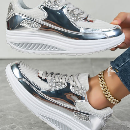 🍂End-of-Fall Specials🍂Women’s Trendy Casual Sparkling Style Platform Sneakers✨