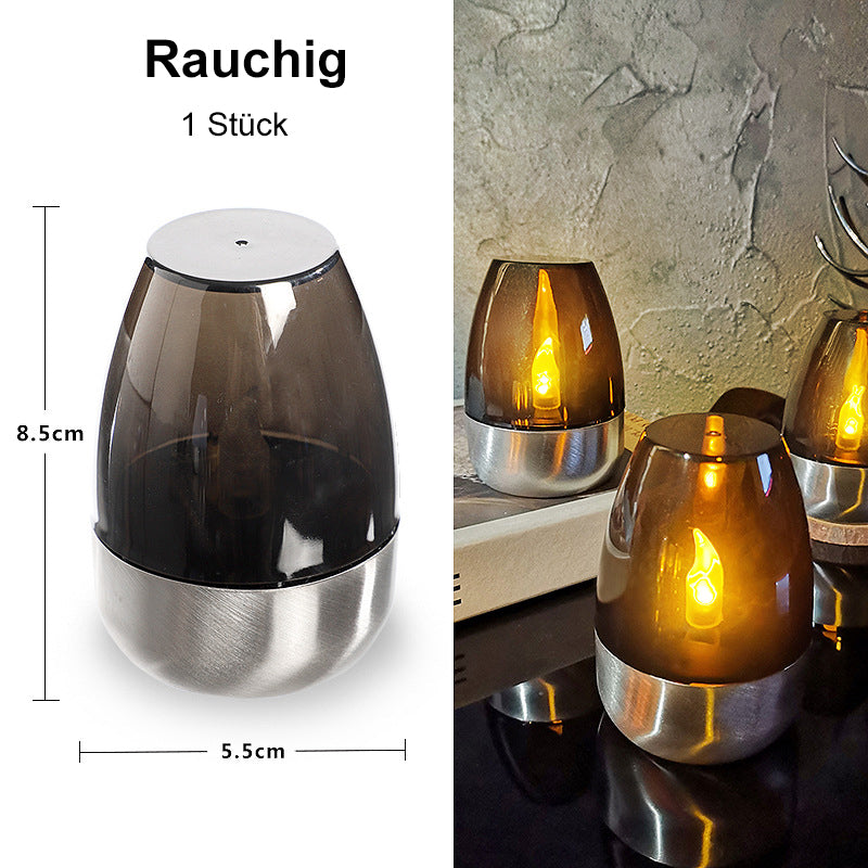 6Pack Solar Power Tea Lights Outdoor Flameless Flicker IP65 Waterproof Table Lamp LED Candles with Dusk to Dawn Sensor for Lantern Garden Camping Party Home Decorations Warm Color