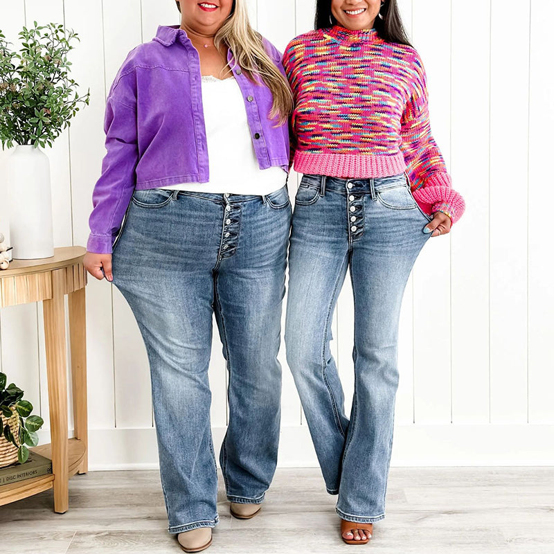 🎁Hot Sale 55% OFF👖Mid Rise Button Fly Bootcut Jeans