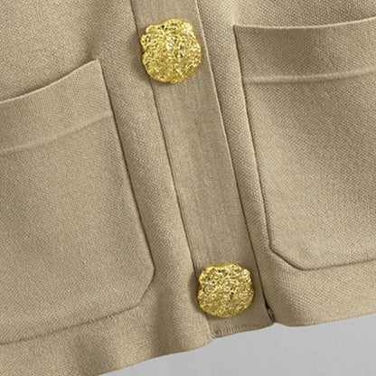 🔥Gold Button Soft Knit Trouser Co-Ord